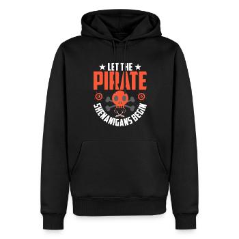 Piraten - Spielereien Crossbones Freebooter - Männer Premium Bio Hoodie - Schwarz - Vorne - Nico (187cm)
