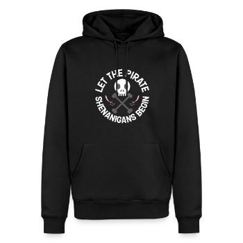 Piraten - Spielereien Crossbones Freebooter - Männer Premium Bio Hoodie - Schwarz - Vorne - Nico (187cm)