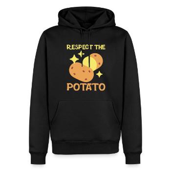 Drôle de jeu de mots de pomme de terre de légumes-racines - Sweat à capuche Premium bio Homme - noir - Devant - Nico (187cm)