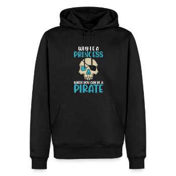 Pourquoi être une princesse quand Pirate Girl - Sweat à capuche Premium bio Homme - noir - Devant - Nico (187cm)