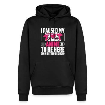 Mis en pause mon anime otaku anime cadeau - Sweat à capuche Premium bio Homme - noir - Devant - Nico (187cm)