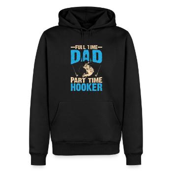 Papa Angeln Kleidung Vatertagsgeschenk - Männer Premium Bio Hoodie - Schwarz - Vorne - Nico (187cm)