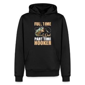 Papa Angeln Kleidung Vatertagsgeschenk - Männer Premium Bio Hoodie - Schwarz - Vorne - Nico (187cm)