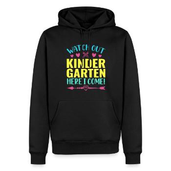 Kindergarten Kindergärtner Lehrer Regenbogenfarben - Männer Premium Bio Hoodie - Schwarz - Vorne - Nico (187cm)