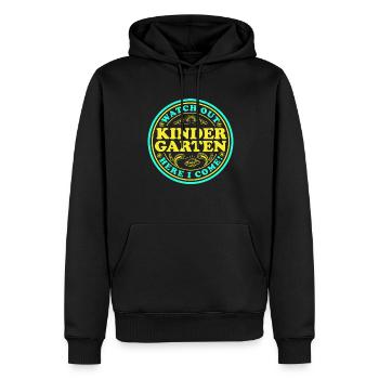 Kindergarten Kindergärtner Lehrer Regenbogenfarben - Männer Premium Bio Hoodie - Schwarz - Vorne - Nico (187cm)