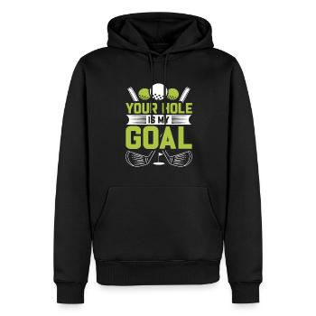 Dein Loch Ist Mein Tor Golfspieler Golf Humor - Männer Premium Bio Hoodie - Schwarz - Vorne - Nico (187cm)