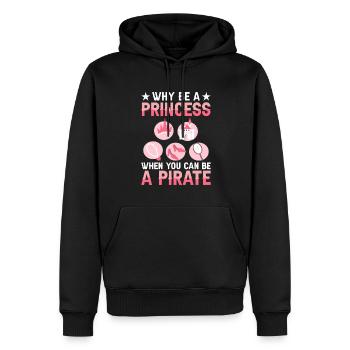 Pourquoi être une princesse quand on est pirate - Sweat à capuche Premium bio Homme - noir - Devant - Nico (187cm)