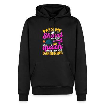 Spaten her Ihr Narren die Königin will Gärtnern - Männer Premium Bio Hoodie - Schwarz - Vorne - Nico (187cm)