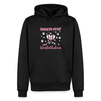 Dog mother and wine lover - Men’s Premium Organic Hoodie - black - Front - Nico (187cm)