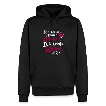 Ich Trinke keinen Alkohol! Ich trinke Wein - Männer Premium Bio Hoodie - Schwarz - Vorne - Nico (187cm)