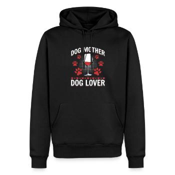 Dog mother and wine lover - Men’s Premium Organic Hoodie - black - Front - Nico (187cm)