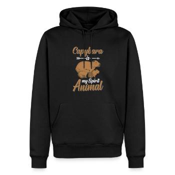 Capybara rongeur capybara capybara - Sweat à capuche Premium bio Homme - noir - Devant - Nico (187cm)