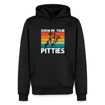 Pitbull Bulldog Terrier Chien Chien Chien Amoureux - Sweat à capuche Premium bio Homme - noir - Devant - Nico (187cm)
