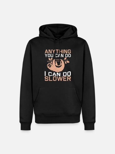 Sloth Sleep Saying - Men’s Premium Organic Hoodie - black