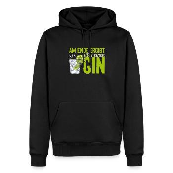 Am Ende ergibt alles ein Gin . Gin-Liebhaber - Männer Premium Bio Hoodie - Schwarz - Vorne - Nico (187cm)