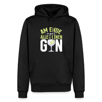 Am Ende ergibt alles ein Gin . Gin-Liebhaber - Männer Premium Bio Hoodie - Schwarz - Vorne - Nico (187cm)