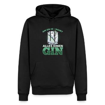 Am Ende ergibt alles ein Gin . Gin-Liebhaber - Männer Premium Bio Hoodie - Schwarz - Vorne - Nico (187cm)