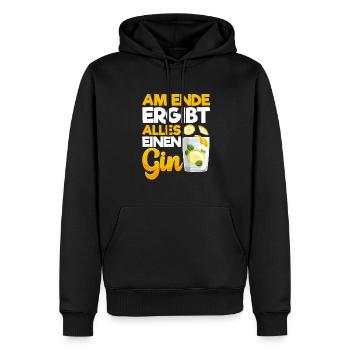 Am Ende ergibt alles ein Gin . Gin-Liebhaber - Männer Premium Bio Hoodie - Schwarz - Vorne - Nico (187cm)