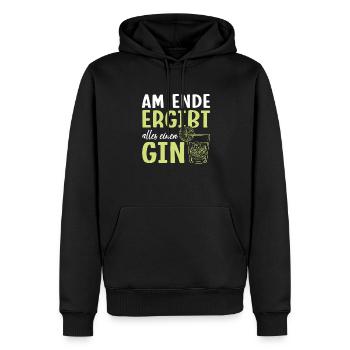 Am Ende ergibt alles ein Gin . Gin-Liebhaber - Männer Premium Bio Hoodie - Schwarz - Vorne - Nico (187cm)
