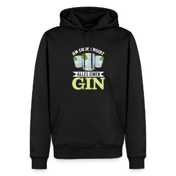 Am Ende ergibt alles ein Gin . Gin-Liebhaber - Männer Premium Bio Hoodie - Schwarz - Vorne - Nico (187cm)