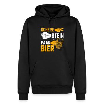 Schere, Stein, Paar, Bier - das perfekte Outfit - Männer Premium Bio Hoodie - Schwarz - Vorne - Nico (187cm)