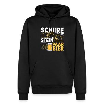 Schere, Stein, Paar, Bier - das perfekte Outfit - Männer Premium Bio Hoodie - Schwarz - Vorne - Nico (187cm)