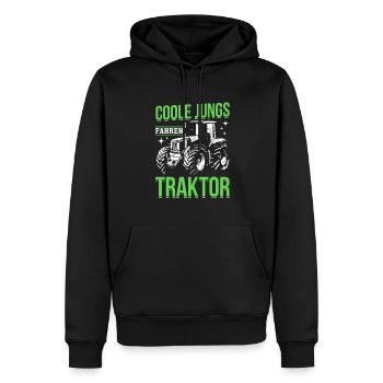 Coole Jungs fahren Traktor für jeden Traktorfan - Männer Premium Bio Hoodie - Schwarz - Vorne - Nico (187cm)
