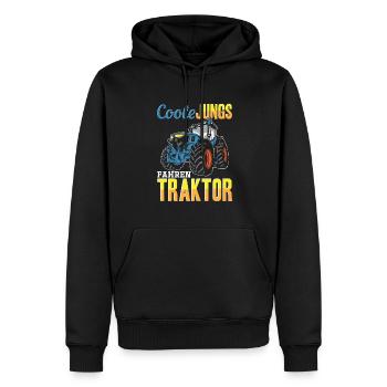 Coole Jungs fahren Traktor für jeden Traktorfan - Männer Premium Bio Hoodie - Schwarz - Vorne - Nico (187cm)