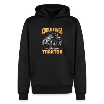 Coole Jungs fahren Traktor für jeden Traktorfan - Männer Premium Bio Hoodie - Schwarz - Vorne - Nico (187cm)