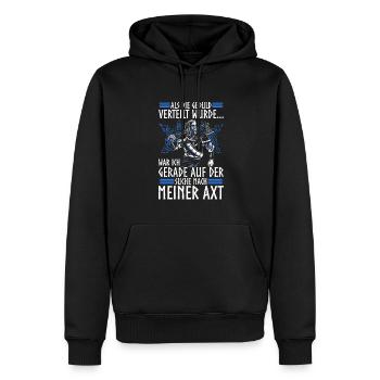 Als die Geduld verteilt wurde - Wikinger - Männer Premium Bio Hoodie - Schwarz - Vorne - Nico (187cm)