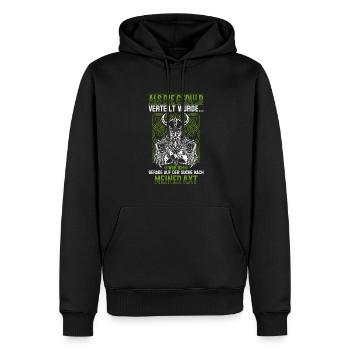 Als die Geduld verteilt wurde - Wikinger - Männer Premium Bio Hoodie - Schwarz - Vorne - Nico (187cm)