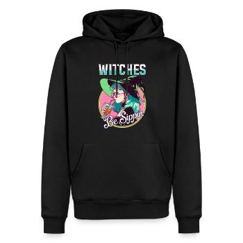 Sorcières être Sippin' Drôle Halloween Party Sorcière - Sweat à capuche Premium bio Homme - noir - Devant - Nico (187cm)