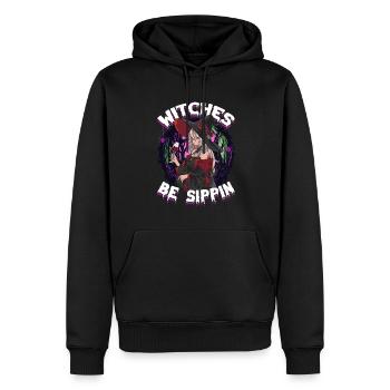 Witches be Sippin' Funny Halloween Party Witch - Männer Premium Bio Hoodie - Schwarz - Vorne - Nico (187cm)