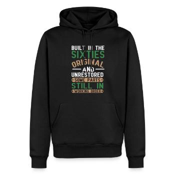 Built sixties original 50th birthday - Men’s Premium Organic Hoodie - black - Front - Nico (187cm)