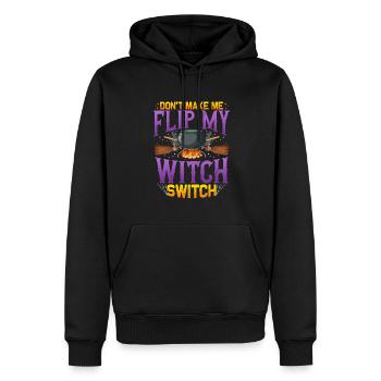 Ne me fais pas basculer mon interrupteur de sorcière - Halloween - Sweat à capuche Premium bio Homme - noir - Devant - Nico (187cm)