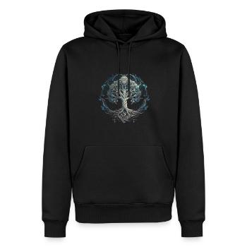 Baum des Lebens Yggdrasil Wikinger Midgard Thor - Männer Premium Bio Hoodie - Schwarz - Vorne - Nico (187cm)