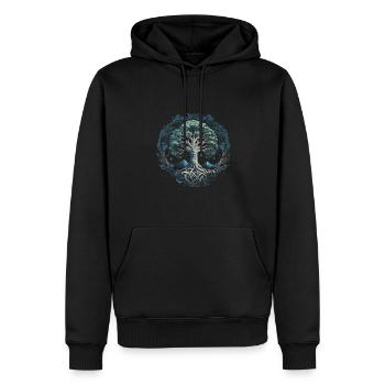 Baum des Lebens Yggdrasil Wikinger Midgard Thor - Männer Premium Bio Hoodie - Schwarz - Vorne - Nico (187cm)