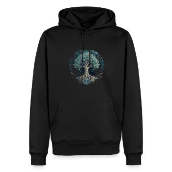 Baum des Lebens Yggdrasil Wikinger Midgard Thor - Männer Premium Bio Hoodie - Schwarz - Vorne - Nico (187cm)