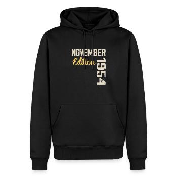 Geboren im November 1954 - Ausgabe 1954 - Männer Premium Bio Hoodie - Schwarz - Vorne - Nico (187cm)