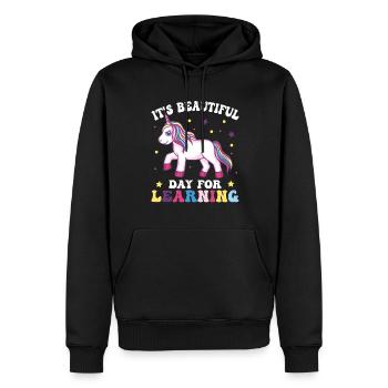 Schöner Tag, Um Einhornlehrer -Schüler Zu Lernen - Männer Premium Bio Hoodie - Schwarz - Vorne - Nico (187cm)