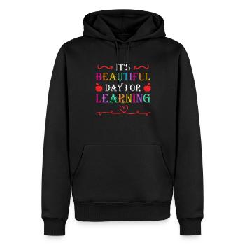 Schöner Tag, Um Einhornlehrer -Schüler Zu Lernen - Männer Premium Bio Hoodie - Schwarz - Vorne - Nico (187cm)