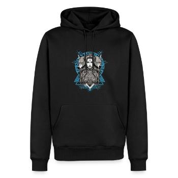 Mythologie et force La Servante du bouclier - Sweat à capuche Premium bio Homme - noir - Devant - Nico (187cm)