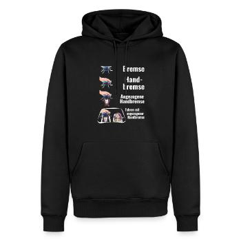 Bremse Humor Fliege Meme - Männer Premium Bio Hoodie - Schwarz - Vorne - Nico (187cm)