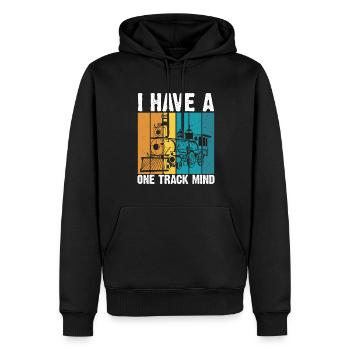 Zug Einstrecke Mind Railroad Lokomotive - Männer Premium Bio Hoodie - Schwarz - Vorne - Nico (187cm)