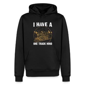 Zug Einstrecke Mind Railroad Lokomotive - Männer Premium Bio Hoodie - Schwarz - Vorne - Nico (187cm)