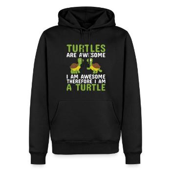 Turtles -Sea Turtle -Hawaiian - Men’s Premium Organic Hoodie - black - Front - Nico (187cm)