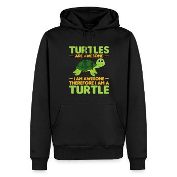 Turtles -Sea Turtle -Hawaiian - Men’s Premium Organic Hoodie - black - Front - Nico (187cm)