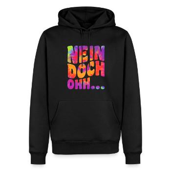 "Nein Doch Ohhh" Lustiger Sarkasmus Spruch - Männer Premium Bio Hoodie - Schwarz - Vorne - Nico (187cm)