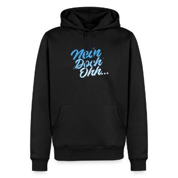 "Nein Doch Ohhh" Lustiger Sarkasmus Spruch - Männer Premium Bio Hoodie - Schwarz - Vorne - Nico (187cm)