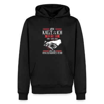 Unschlagbares Team - für katzenliebhaber - Männer Premium Bio Hoodie - Schwarz - Vorne - Nico (187cm)